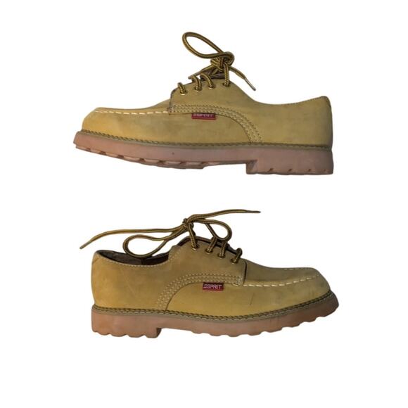 Vintage 90s Esprit Tan Leather Shoes Size 7.5 - Picture 4 of 9